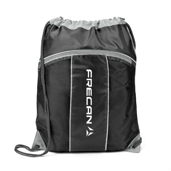 Two Tone Mesh & Nylon Cinch Bag - Image 12