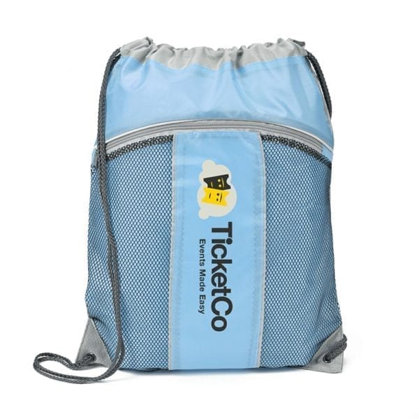 Two Tone Mesh & Nylon Cinch Bag - Image 2