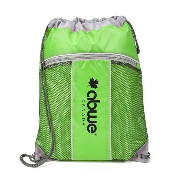 Two Tone Mesh & Nylon Cinch Bag - Image 4