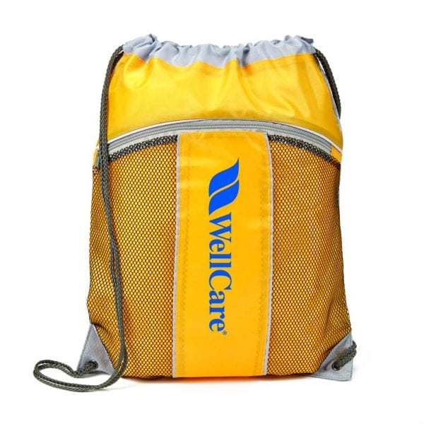 Two Tone Mesh & Nylon Cinch Bag - Image 5