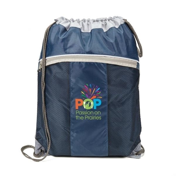 Two Tone Mesh & Nylon Cinch Bag - Image 6