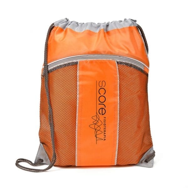 Two Tone Mesh & Nylon Cinch Bag - Image 8