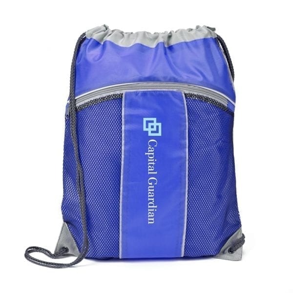 Two Tone Mesh & Nylon Cinch Bag - Image 11