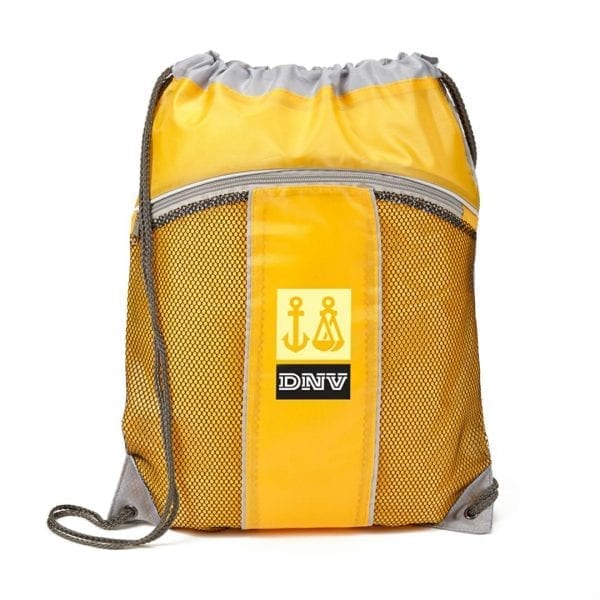 Two Tone Mesh & Nylon Cinch Bag - Image 14
