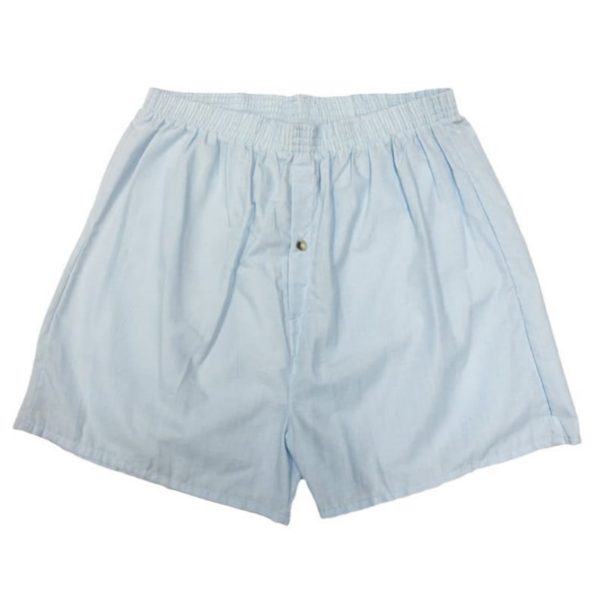 Wholesale Men's Plus-size Woven Cotton Blue Boxer Shorts (Size: 4XL) - Image 2