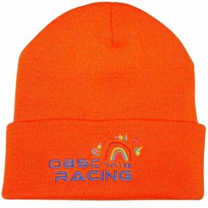 Long Knit Cuffed Toque Neon Orange