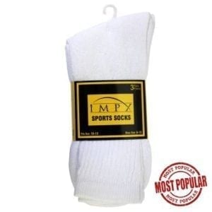 Wholesale Men's 3-Pack Sport Sock (Size 10 - 13) White