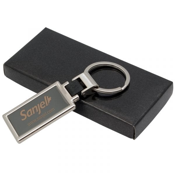 Two Tone Metal Keychain with Box