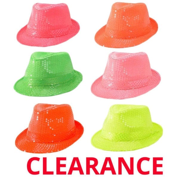 Neon Fluorescence Sequin Trilby/Fedora Hat
