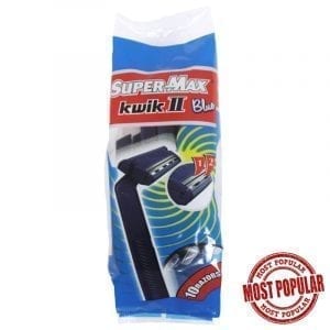 Wholesale Brand Name Super Max 10 Pack Blue Twin Blade Razors ($0.20 Each)