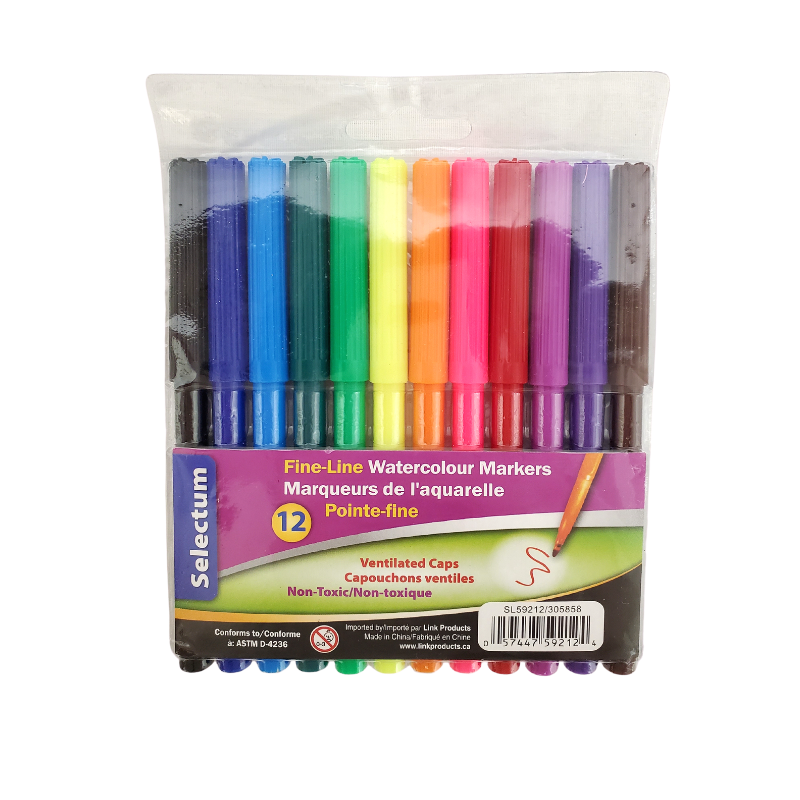 Wholesale Thin Tip Markers 12 Markers Per Pack (0.13 each