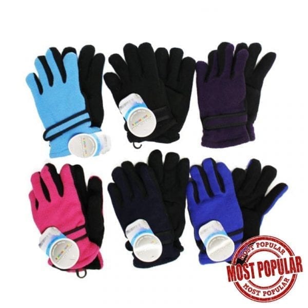 Wholesale Kids' Insulated Fleece Gloves (3-7 Years)