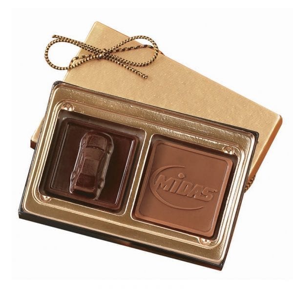 Custom Chocolate Squares - 1 Pair Gift Box (1 1/4 oz)