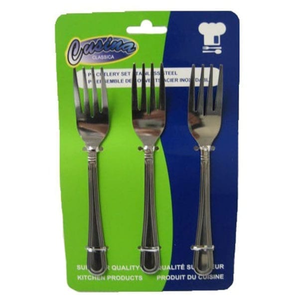 Wholesale Stainless Steel 3-Pack Salad/Dessert Fork Set