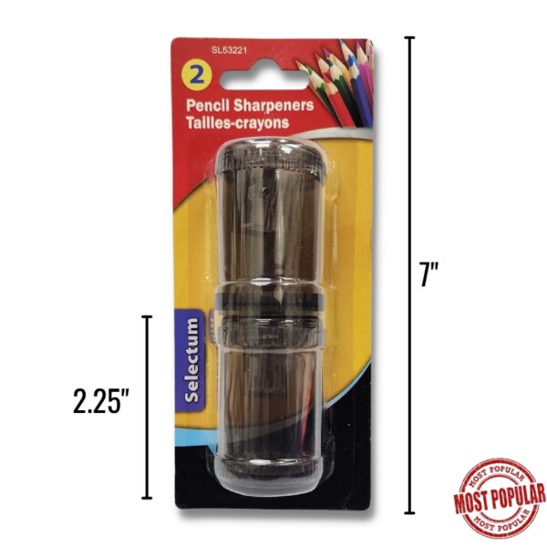 Wholesale Pencil Sharpener with Large Canister 2-Pack ($1.00 each)