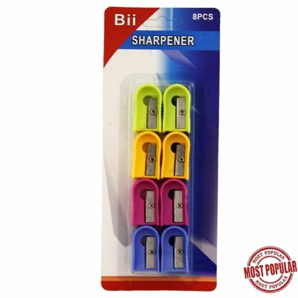 Wholesale Pencil Sharpeners, 8-Pack - Asst Colours ($0.25 Each)