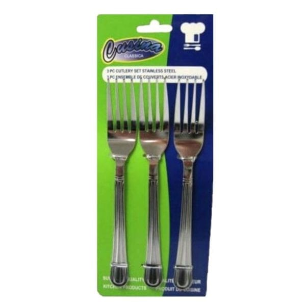 Wholesale Stainless Steel 3-Pack Dinner Fork Set ($0.75 Each)