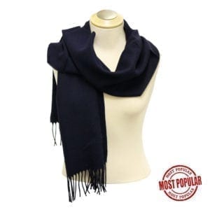 Wholesale Adult Solid Navy Fringe Scarf