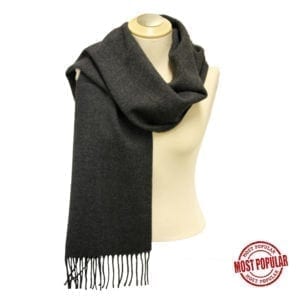 Wholesale Adult Solid Charcoal Fringe Scarf