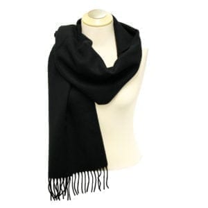 Wholesale Adult Solid Black Fringe Scarf