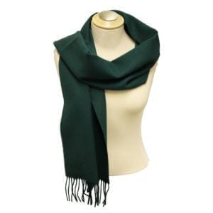 Wholesale Adult Solid Bottle Green Fringe Scarf