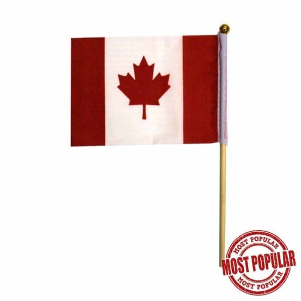 Wholesale Canada Flag With Wooden Pole 4-Pack (4" x 6")