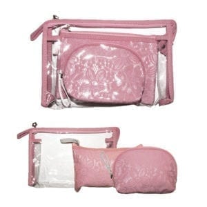 Wholesale Lacy Pink Cosmetic Pouch (3pcs)