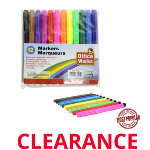 Wholesale 12-Pack Washable Markers Set ($0.13 each)