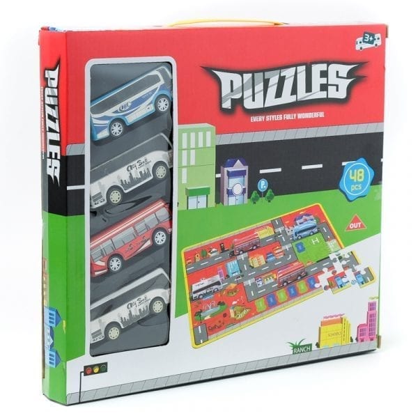 Wholesale Puzzle Mat With 4 Assorted Buses - 48 Pieces - Image 2