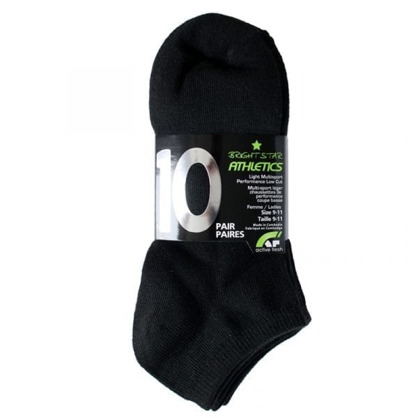 Wholesale Ladies' Low-Cut Socks, Black & White, 10-Pk - Size 9-11 ($0.95 Each) - Image 2