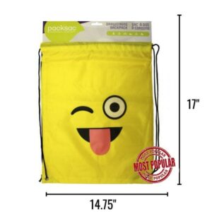 Wholesale Emoji Drawstring Backpack (Wink)