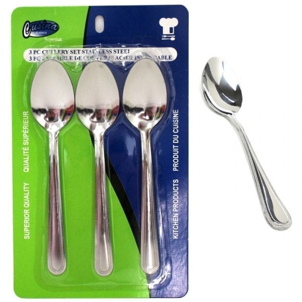 Wholesale Stainless Steel 3-Pack Tea Spoon Set