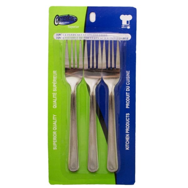 Wholesale Stainless Steel 3-Pack Salad/Dessert Fork - Image 2