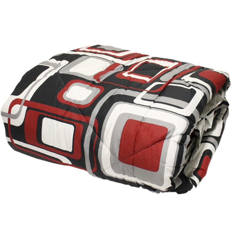 Wholesale Double Comforter Set - Red & Grey Geometric ...