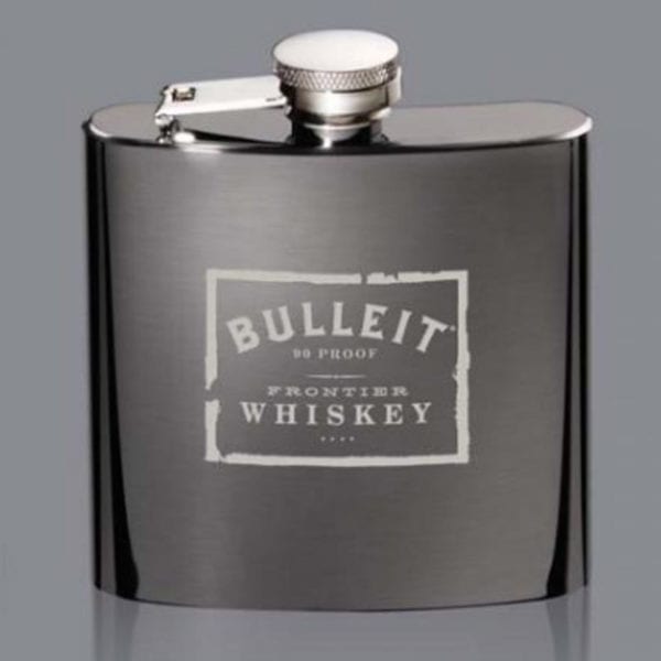 Raven Hip Flask - Black Nickel (6 oz)