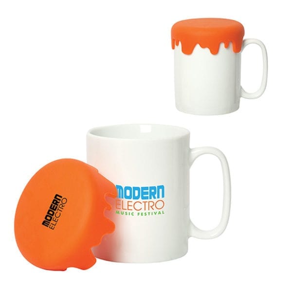 Charleston Porcelain Mug With Silicone Lid - (13 OZ.) - Image 4