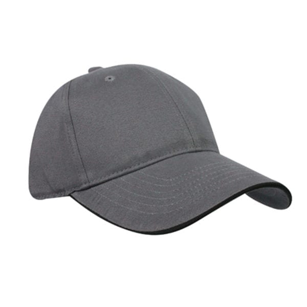 Mid-Weight Brushed Cotton Sandwich Peak Ball Cap - Image 8