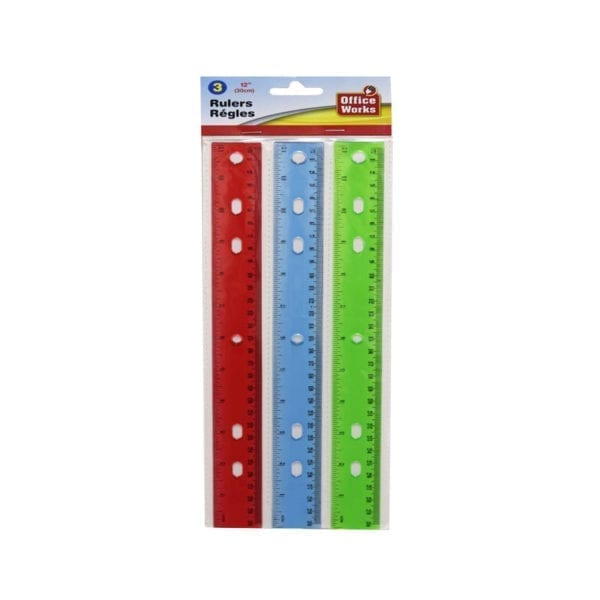Wholesale 12" Ruler, 3-Pack ($0.75 Each) - Image 2