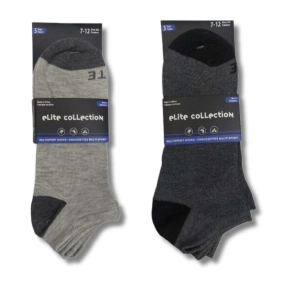 Wholesale Men’s Ankle Socks- Grey , Size_ 10-13, 3-Pack ($2.00 Each)