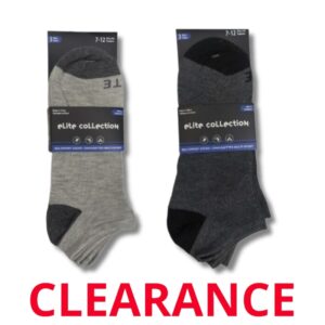 Wholesale Men’s Ankle Socks- Grey , Size_ 10-13, 3-Pack ($2.00 Each)