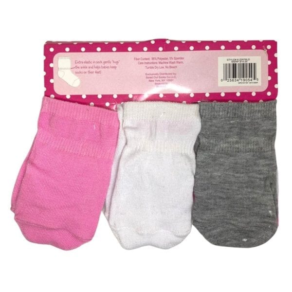 Wholesale Girl's Socks Stripes/Cats, 6 Pack (Size: 6-12 Months) ($0.83 each) - Image 2