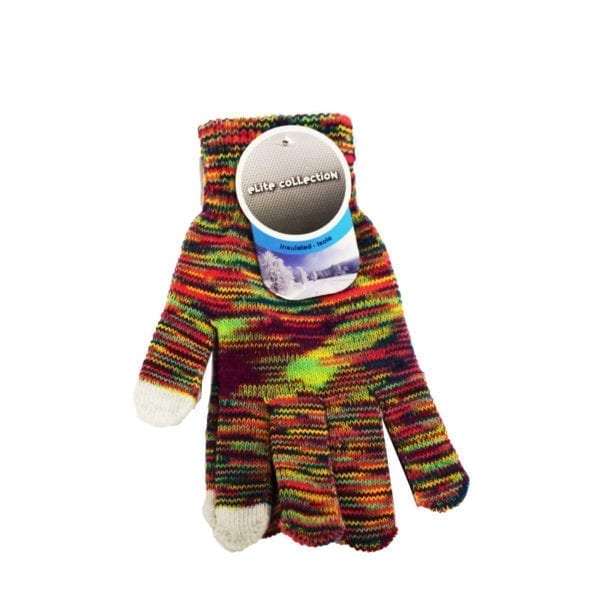 Wholesale Ladies/Teen Multi-Colour Knit Touch Glove - Image 2