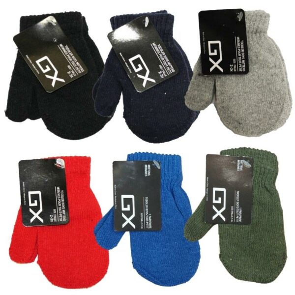 Wholesale Boy's Toddler Knit Mittens, Asst Colours (2-3 Years) - Image 8