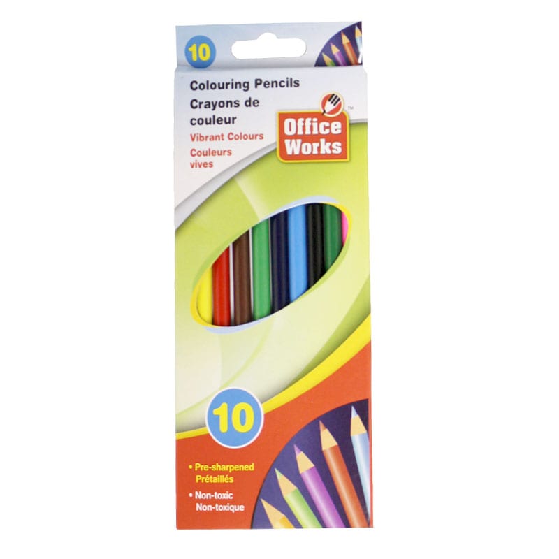 Wholesale Office Works Pencil Crayons 10Pack Bargains Group