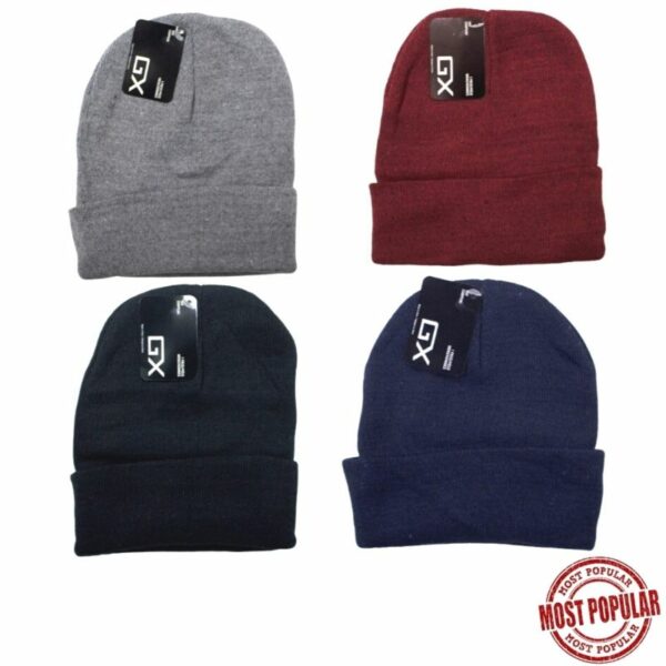 Wholesale Adult Cuffed Knit Toque Assorted Colours
