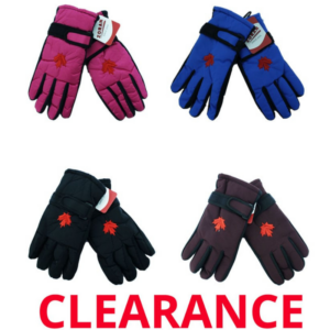 Wholesale Ladies/Teen Ski Gloves with Strap and Maple Leaf