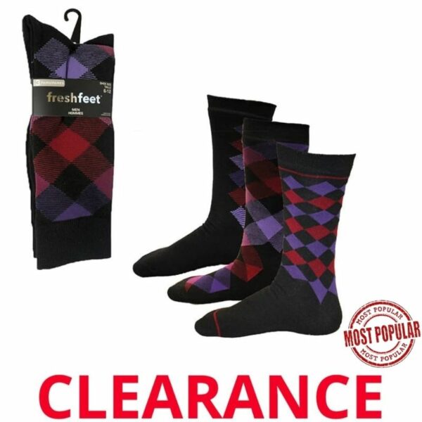 Wholesale Men’s Dress Socks, 3-Pack, Size 10-13 ($2.50 each)