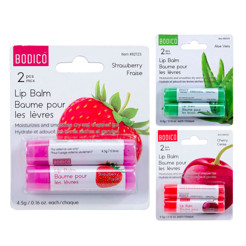 Wholesale Brand Name Bodico 2Pack Lip Balm, 3 Assorted Flavours (0.95 each) Bargains Group