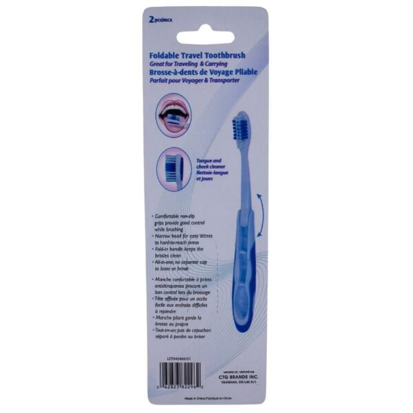 Wholesale 2-Pack Folding Toothbrush with Case ($1.00 Each) - Image 2