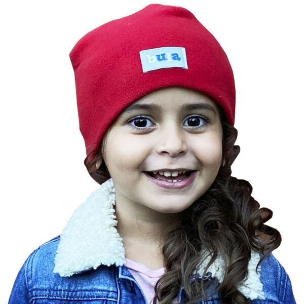 Wholesale Bula Fleece Kids’ Winter Beanie/Toque - Red Colour (Size 4-6 years) - Image 2